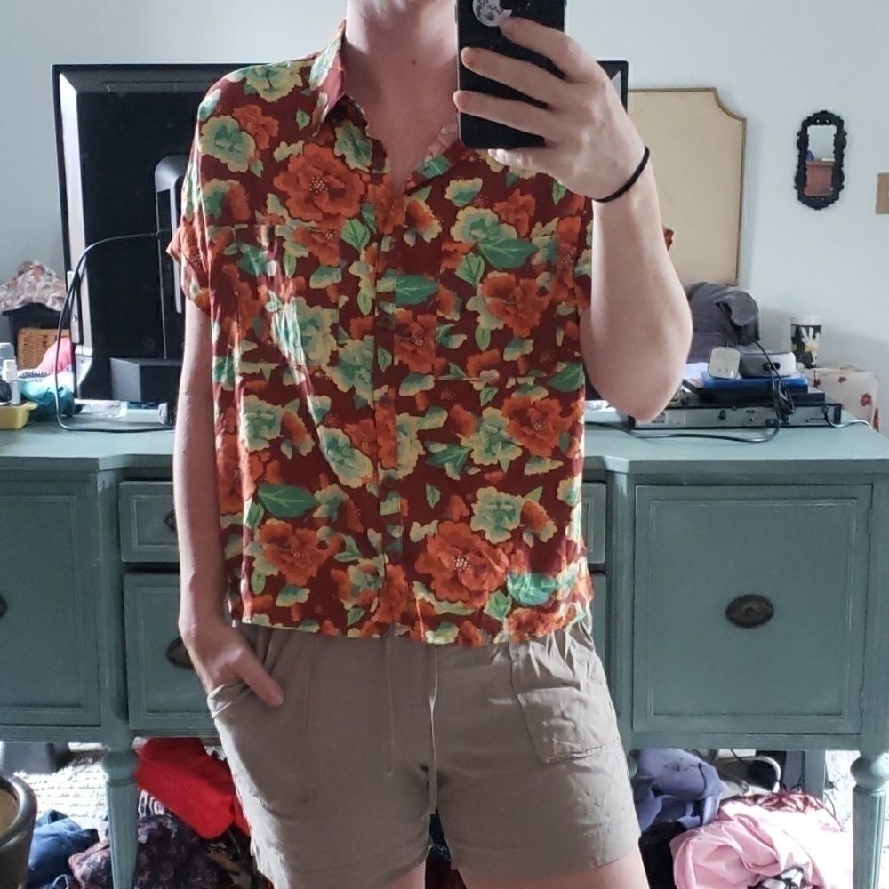 LulaRoe Floral Buttondown Top 